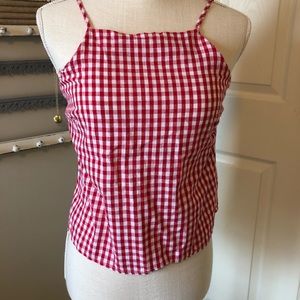 Red and white tank top
